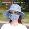 New Anti-UV Women's Sun Protection Hat UPF 50+ Moisture-Wicking Fisherman Hat Breathable Wide Brim Ponytail Hat Cycling Headwear