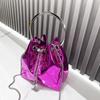 2025 Sac de Soirée Porté Main pour Femme en Cuir Verni Brillant de Designer de Luxe Sac à Main Seau à Poignée Ronde Marque Féminine Sac Bandoulière