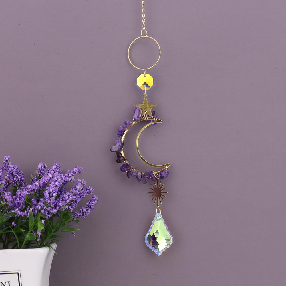 Star and Moon Ceiling Pendant Wind Chime for Living Room & Bedroom