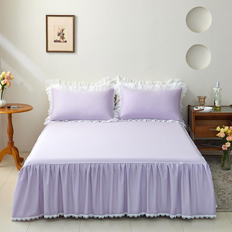 

1 шт. Подзор для кровати 100% хлопок Покрывало для кровати Кружевное покрывало Однотонное постельное белье Домашний чехол для матраса falda de cama (Нет наволочки) 120x200x45cm 1pc