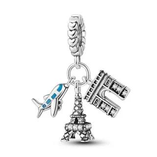 Copper Metal Eiffel Tower Pendant Bead Component Lighthouse Plane Pendant Bead Component Charm Bead Components Compatible With Authentic Original