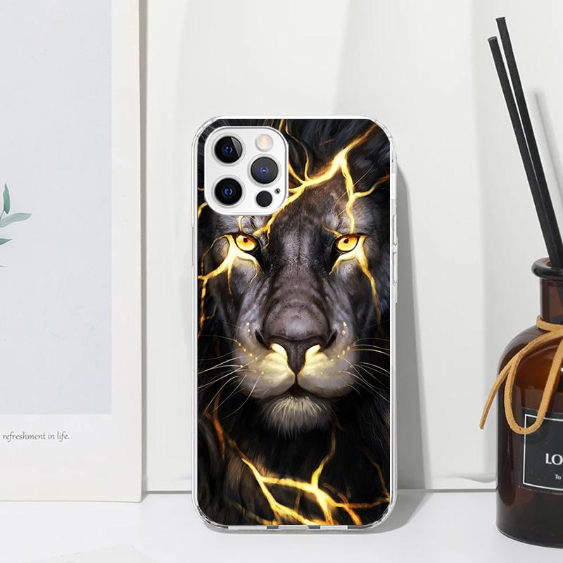 Lion Alpha Male Cub King Phone Case For Iphone 17 Air 16 15 Plus 16E 14 Pro Max 13 Mini 12 11 7 8 SE Fundas Soft Back Cover 17 A
