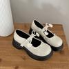White French Versatile Platform Small Leather Shoes Women's 2025 New Summer Soft Sole Heightening Ballet Mary Jane Single Shoes