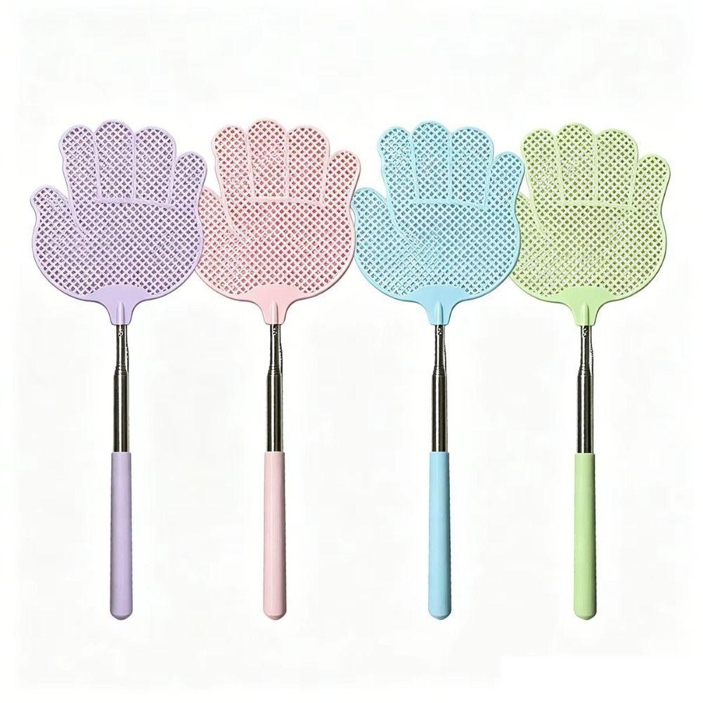 5Pcs Retractable Palm Shaped Fly Swatter Flexible Extendable Bug Swatter Garden Use