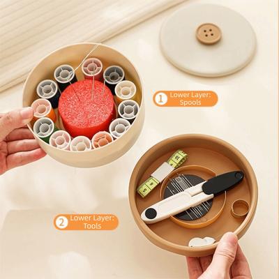 Portable DIY Sewing Box Set Magnetic Threads Needle Thread Box Measuring Tape Hand Sewing Needles Sewing Supplies Organizer