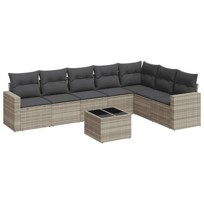 VidaXL Garden Lounge Set with Cushions 8 Pcs, Sofas with Adjustable Feet, Outdoor Furniture Set Patio Terrace, 3251399