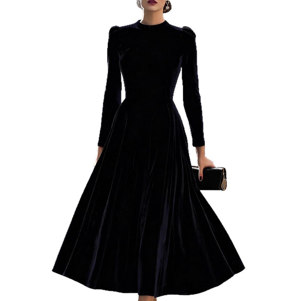 Autumn new fashion women's clothing popular European and American V-neck off-the-shoulder short-sleeved dovetail dress dress