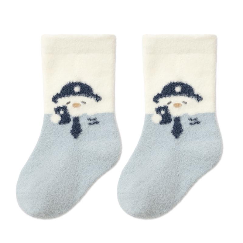 

Cute Bear Baby Socks Winter Thicken Warm Baby Boys Girls Middle Tube Socks Toddler Kids Socks L синий