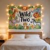 Süßes Dschungel-Safari-Tier-Wandteppich Wanddekoration Kinderzimmer Hängende Kulisse Kunstdruck Wild Zwei Polyester Polyester Poster