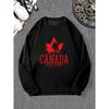 Herren Casual Rundhals-Sweatshirt mit kanadischem Hockey-Design 100% Baumwolle Bedruckter Langarm Rundhals Pullover