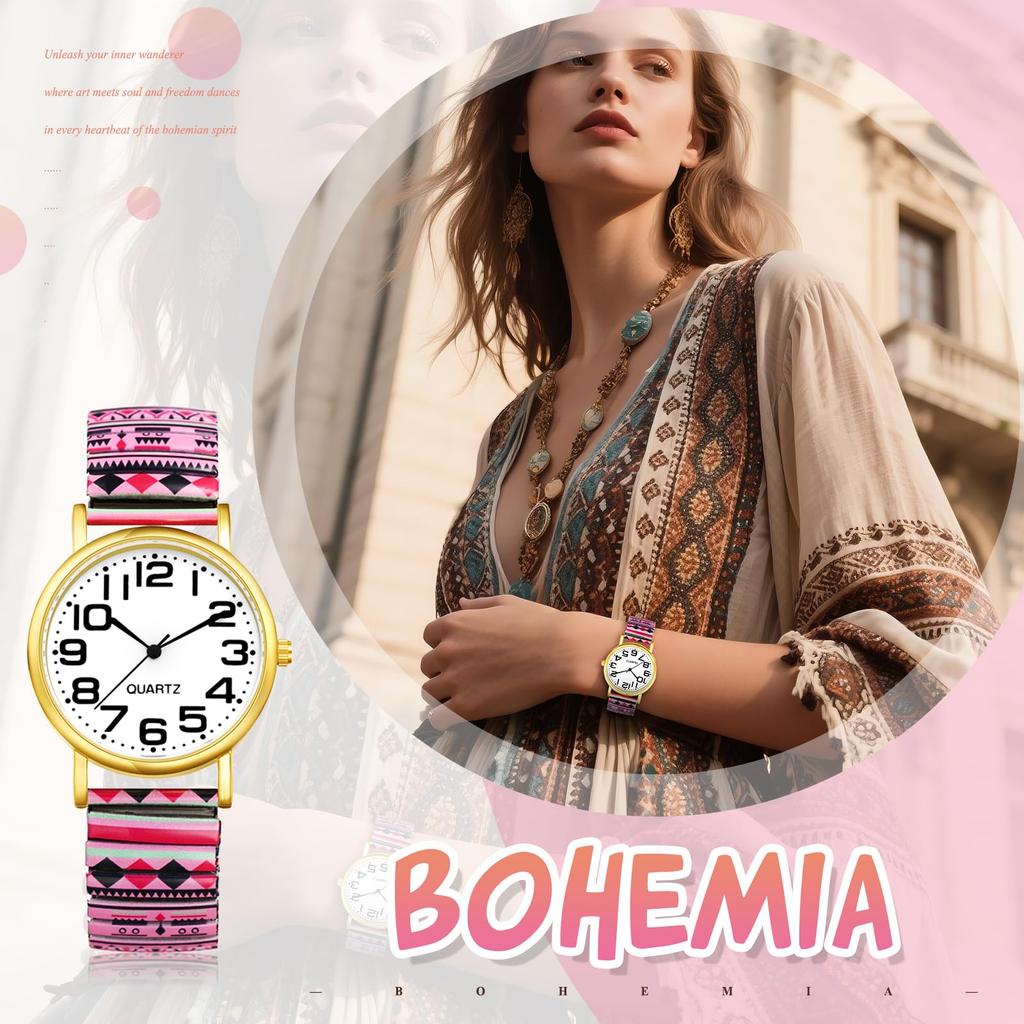 Cute Women's Analog Waterproof Watch: Bohemian Antique Style with Stainless Steel Strap - Perfect Valentine's Day or Christmas Gift