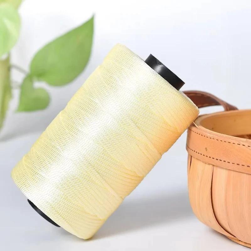 250g/Roll 2.5mm Ice Silk Thread Summer Crochet Yarn for DIY Knitting Bag Shoes Flat Hollow Yarn Hand-knitted Thread Supplies