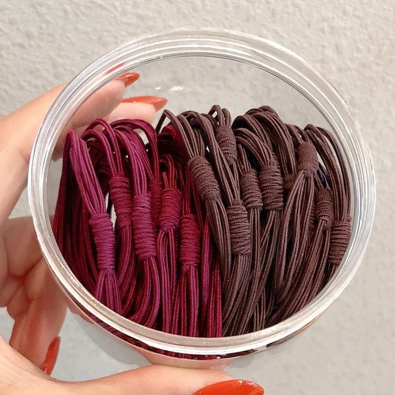 Women's Colorful Hairband Elastic Band 20 Pieces Korean High Elasticity Durable Hair Ring Simple Elegant Rope Hair Decoration