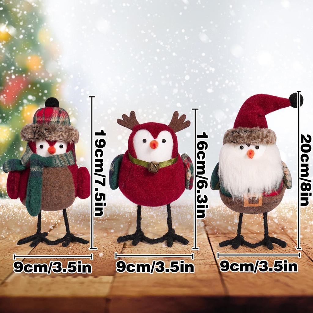 Santa Claus Bird Christmas Ornament - Cute Standing Festival Decoration