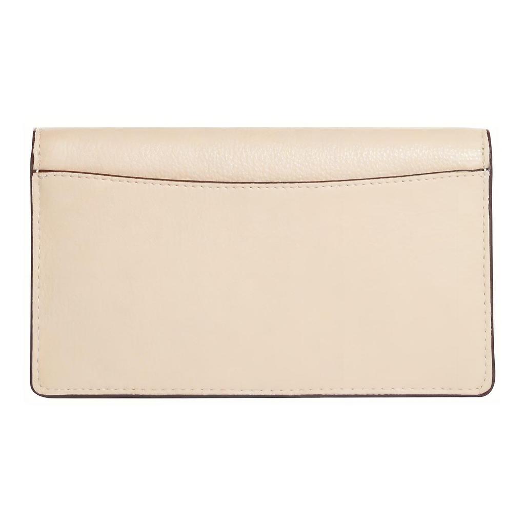 Coach Anna 20 Color Block Foldable Snap Closure Multi Card Slot Pebble Leather Crossbody Bag Small Women Crossbody Bag Ivory CC935-IMUOF