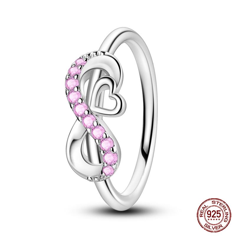 Moda Oryginalne Świecące Pierścionki Świetlikowe 100% Srebro S925 Wieczne Pierścionki Cyrkoniowe w Kształcie Serca Wykwintna Biżuteria Ślubna Zaręczynowa Prezenty