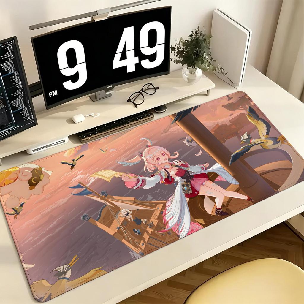 Genshin Impact Linnea Pro ESports Xxl Gaming Mousepad Extra Large NonSlip Stitched Edge Keyboard Laptop Desk Mat For Pc Gamer
