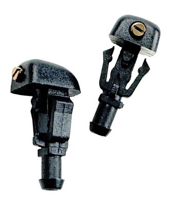 HTharros Washer Nozzle, Windshield, Diffusing, Spraying, Washing, Compatible, Universal Windshield, 1 Hole, 2 Pieces, Set Clip, Fixing