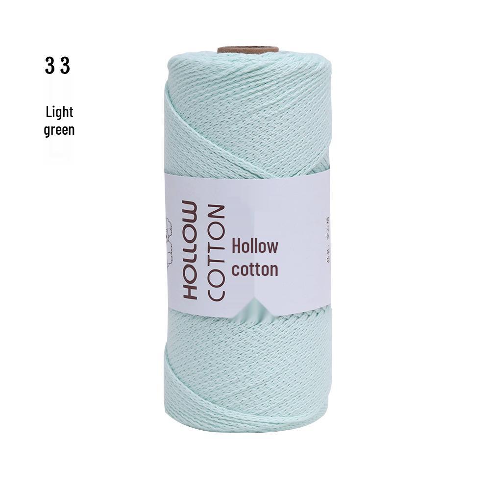 2mm Hollow Pure Cotton Scarf & Bag Yarn for DIY Crochet and Handwoven Projects