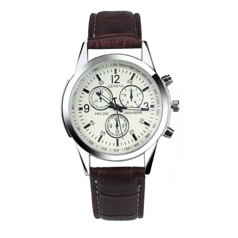 

Comfortable Mens Watch Simple Quartz Business Style Decoration Comfortable Brown White