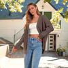 Hot Selling Women's Solid Color Single Breasted Loose Sweater Jacket Knitted Cardigan