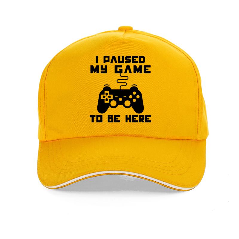 Gamer Baseball Cap Men I Paused My Game To Be Here Tops Interesting Play Computer Hat High Quality Snapback Hats Bone