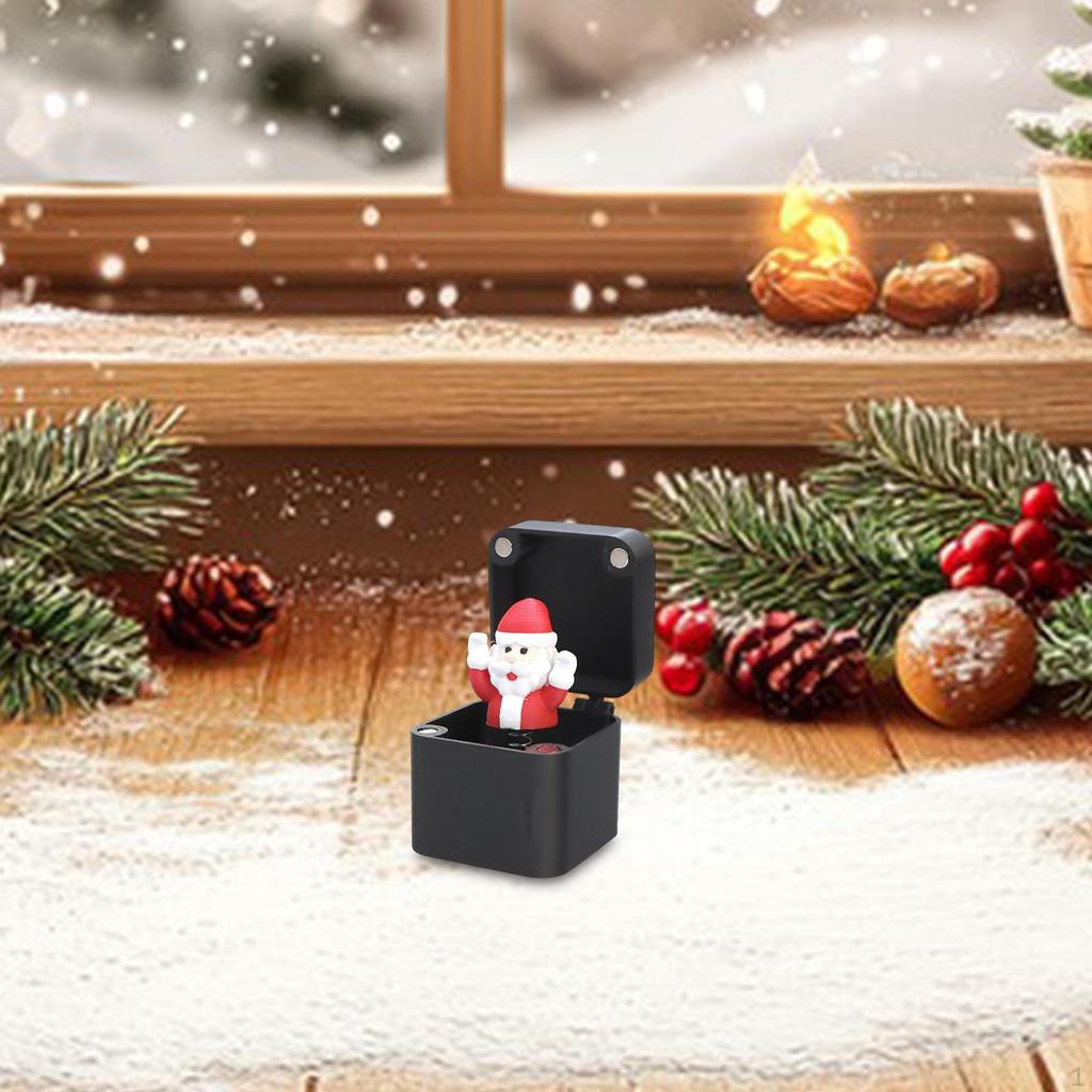 Christmas Box Funny Gift Decorations Fun Hilarious Ornament with Waving Figure for Desk Home