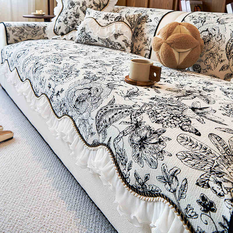 Home Sofa Cushion Luxury Chenille Lace Couch Cushion Wear-resistant Non-slip Sofa Cover Cloth Four Seasons Universal Slipcover