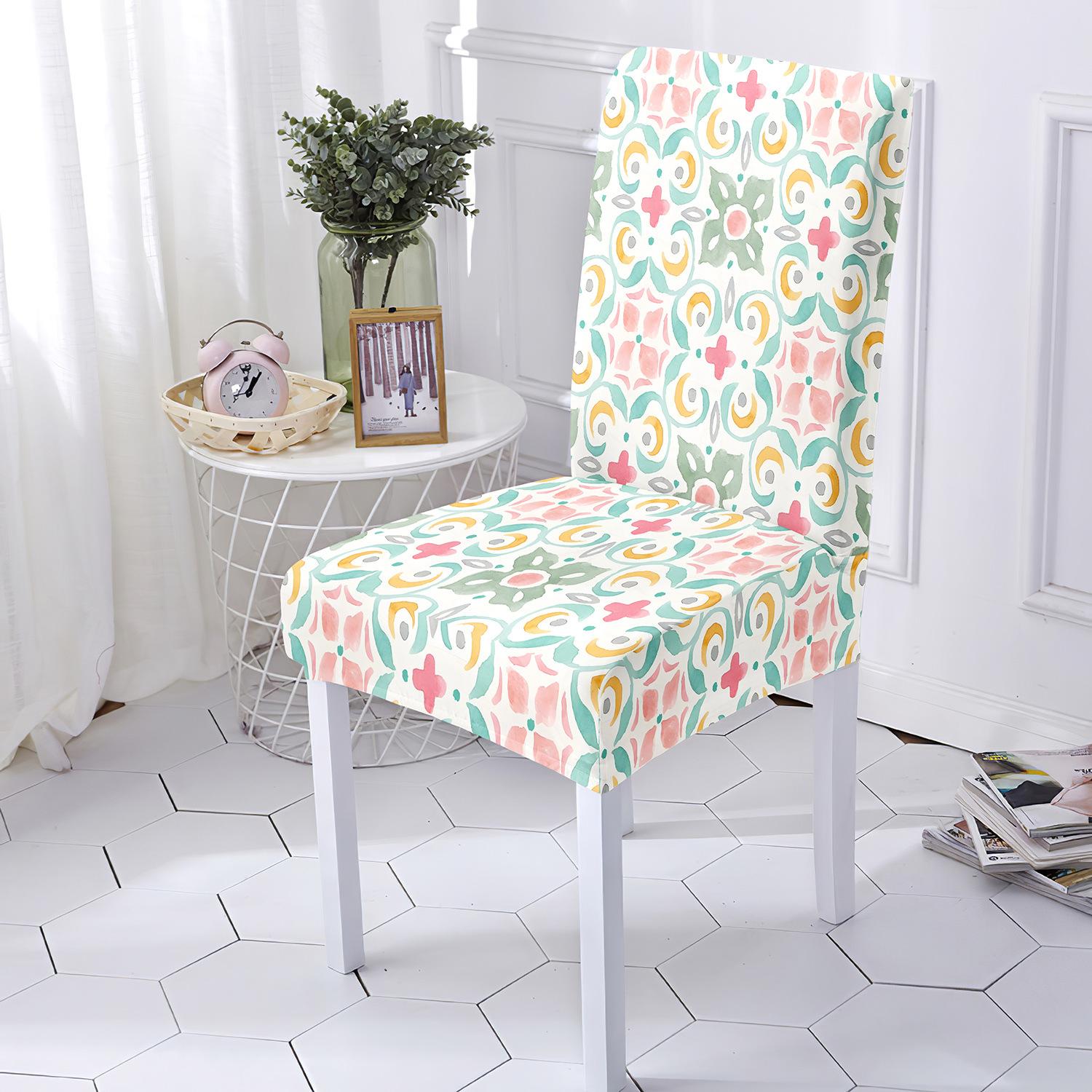 

Printed Chair Cover Instagram Style Botanical Pattern Elastic Chair Cover All Season Universal Integrated Backrest Chair Cover 1 piece