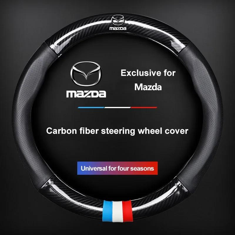 Prodyšný protiskluzový potah volantu z PU kůže pro Mazda 2 3 5 6 CX-3 CX-4 CX-5 CX-7 CX-9 Atenza Axela