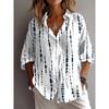 Sommer Damenhemd Blume Aktiv Stilvolle Bluse Reverskragen Bluse Damen Langarmhemden Damenbekleidung Damenkleidung