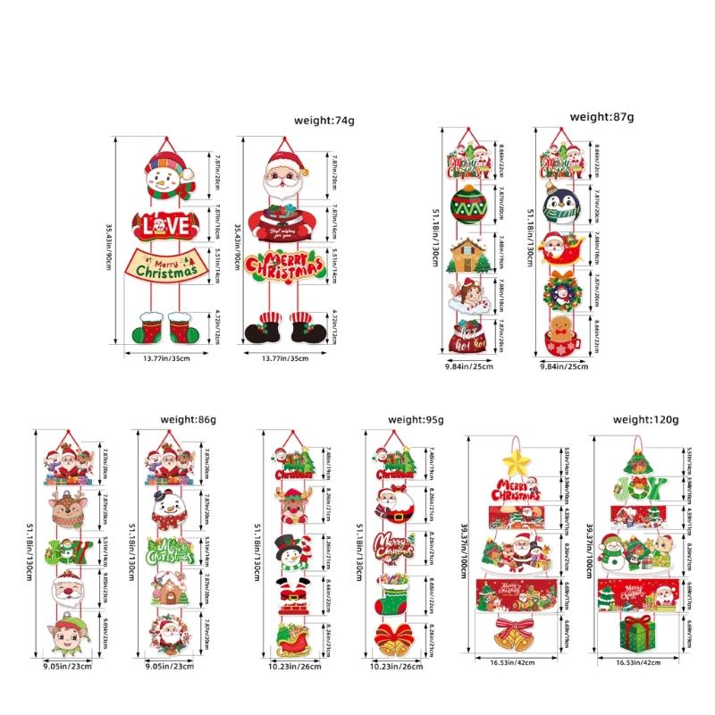 Festival Door Hanging Set Bright Color Modern and Efficient Christmas Wall Art For Home Office Party Decoration