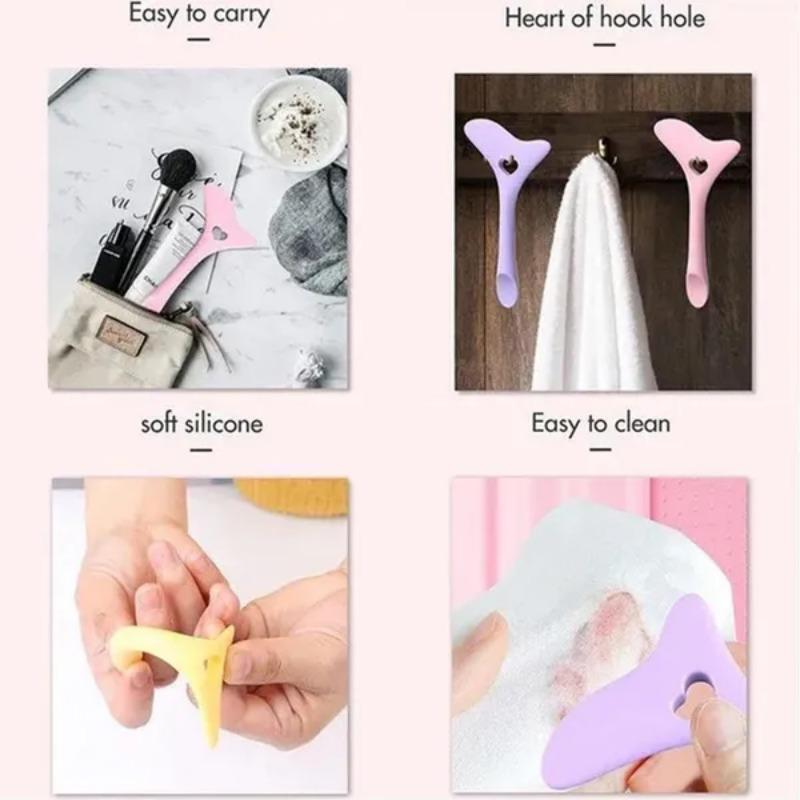Silicone Multifunctional 4 In 1 Tool for Face Cream Spoon Eyeline Eyelashes Stencils Lipstick Wearing Aid Makeup Assistance Tool