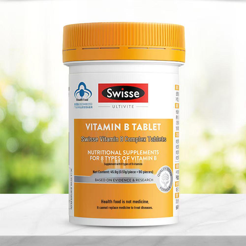Swisse Complex B Vitamins Tablets with Folic Acid, Niacinamide, Pantothenic Acid & Biotin for Overtime or Late Nights