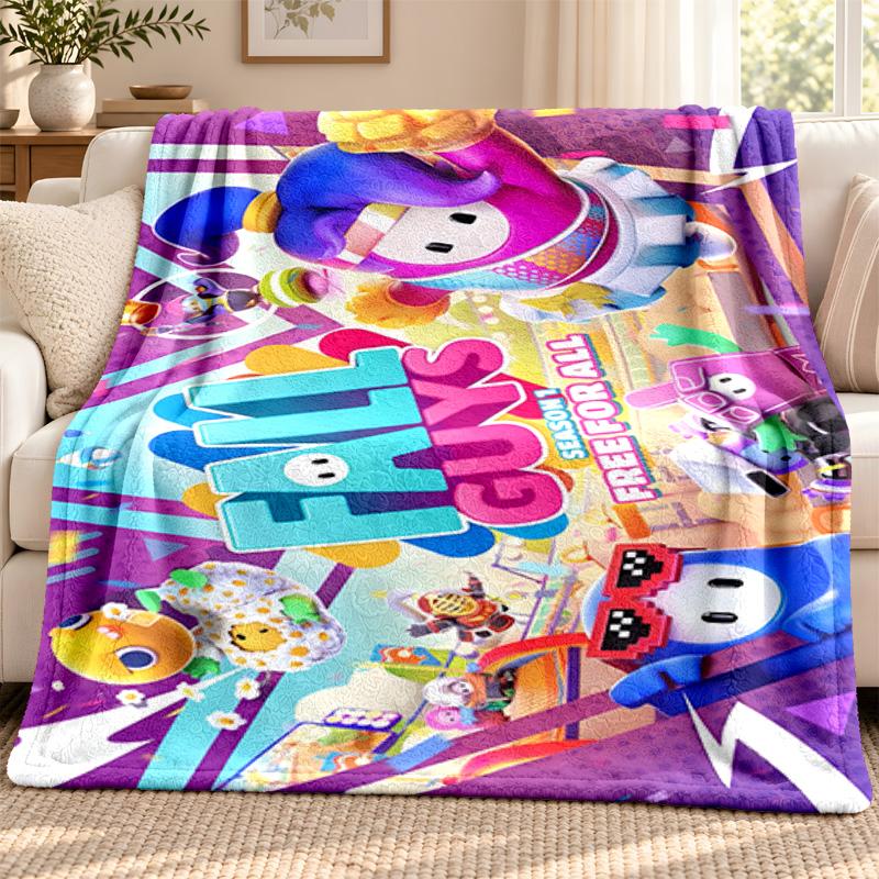 Fall guys blanket Flannel Blanket Soft Cozy Plush Throw for Sofa Bed Lightweight Home Decoration Outdoor camping