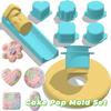 6PCS Food Grade Plastic Cake Pop Mold Set with Tray Cookies Cutter Cake Lolly Mold  Baking Tool