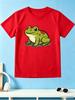 Cute Green Spotted Frog Cartoon Amphibian Animal Graphic Print T Shirt Family Matching Boys Girls Kids Short Sleeve Daily Tees