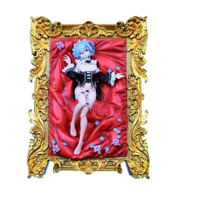 Different World From Zero Anime Figure Rem Photo Frame Figma Pvc Statue Model Collection Decoration Toys Boy Gift