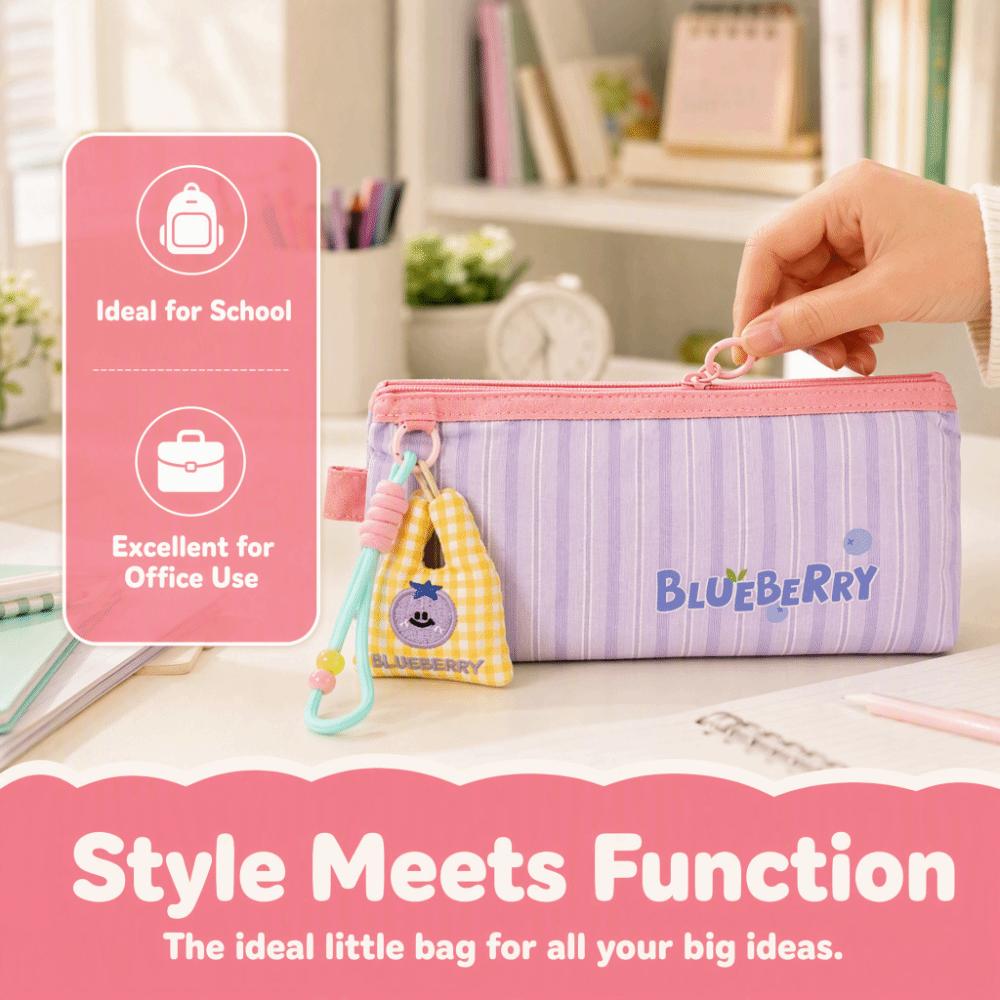 Cartoon Style Pen Bag Fruit Pattern Stationery Bag Cute Design Pencil Case Girl