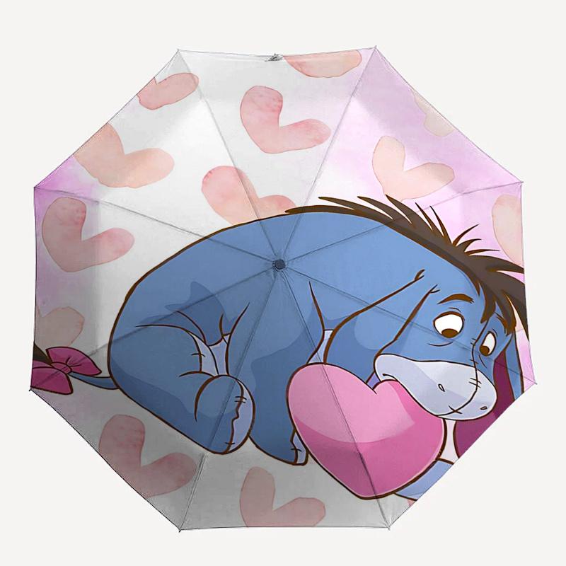Winnie and Friends Themed Travel Umbrella-8 Ribs Automatic Opening and Closing, Portable Folding Design, Compact and Stylish Umbrella