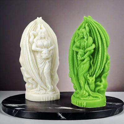 Greek Goddess Candle Silicone Mold Mythology Skull Goddess Epoxy Resin Silicone Mold Women Goddess Concrete Cement Gypsum Mold