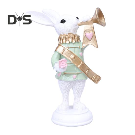 

Статуэтка кролика из смолы, расписанная вручную, статуэтка пасхального кролика, настольное украшение в виде стоящего кролика для домашнего офиса, весенний декор A