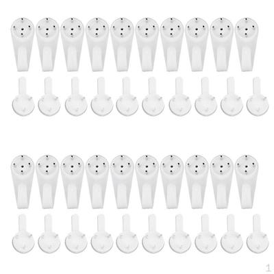 Pack Of 60pcs Small White Plastic Picture Hooks Hangers For Home And Office Decorating Supplies (