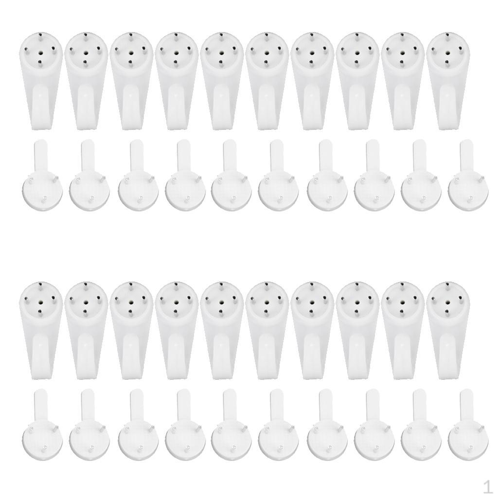 

Набор из 60 маленьких белых пластиковых крючков-подвесов для картин для дома и офиса (