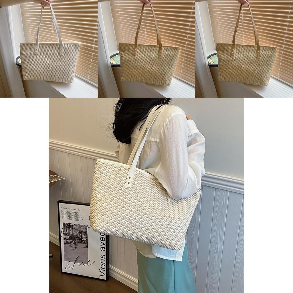 Chic Large Capacity Woven Tote Bag For Women Perfect For Summer Street Style