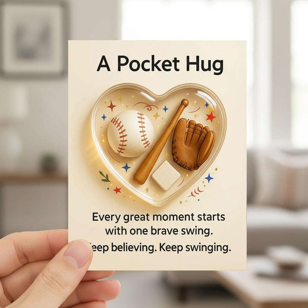 Heart Shaped Sport-Themed Pocket Hug Collection with Gift Card Football Soccer Pocket Hug Gift for Friends Family Colleagues