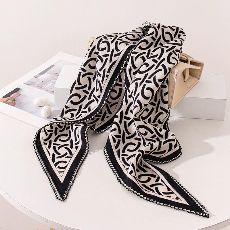 Silk Wool Scarf Fashion Versatile Wrap Shawl Neck Headband Bag Accessory