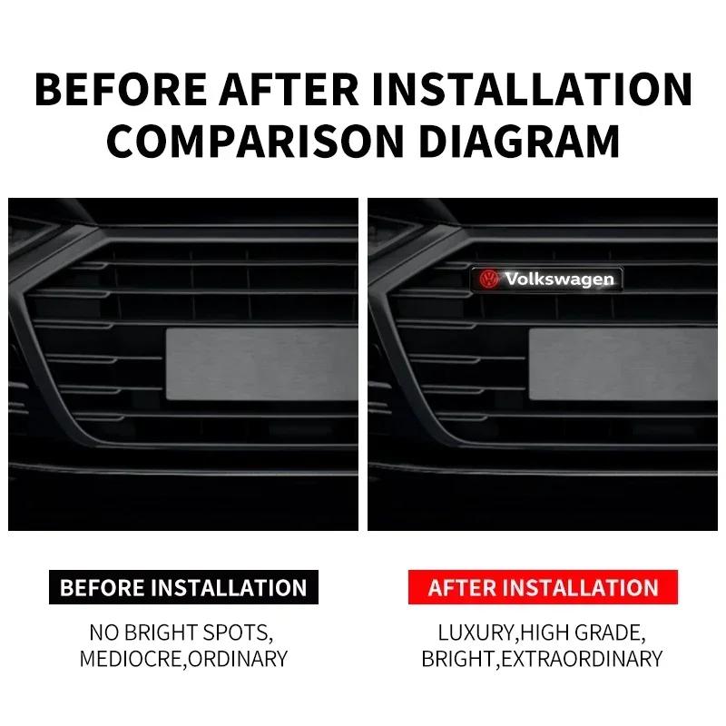 For VOLKSWAGEN VW New Jetta VW For Volkswagen Car Styling Car Decorative LED Lights Front Hood Grille Decoration Badge For Volks