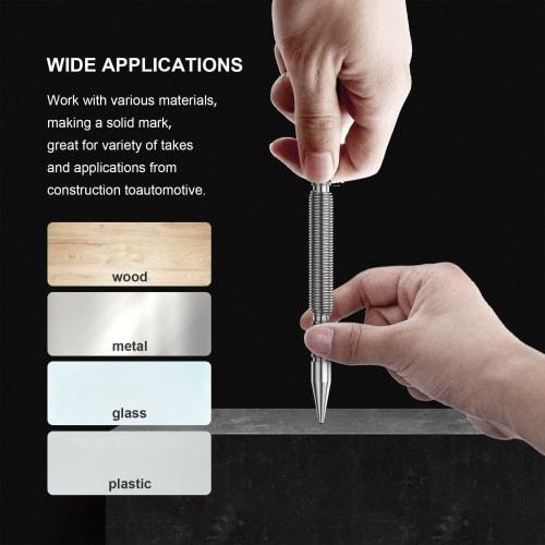 Glieskir Spring-Loaded Nail Set Tool, Dual-Head Nail Setter and Hinge Pin Punch Set, Hammerless 1/16" & 3/32" Spring Nail Set, Super Strong Door Pin R