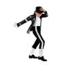 (Höhe 115-125cm) Junge Michael Jackson Billie Jean Schwarzer Anzug Tanz Disco Halloween Kostüm 80er Popkönig Kostüm für Kinder
